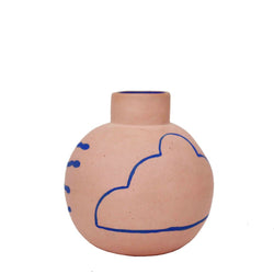 handmade pink and blue ceramic vase by Sophie Alda