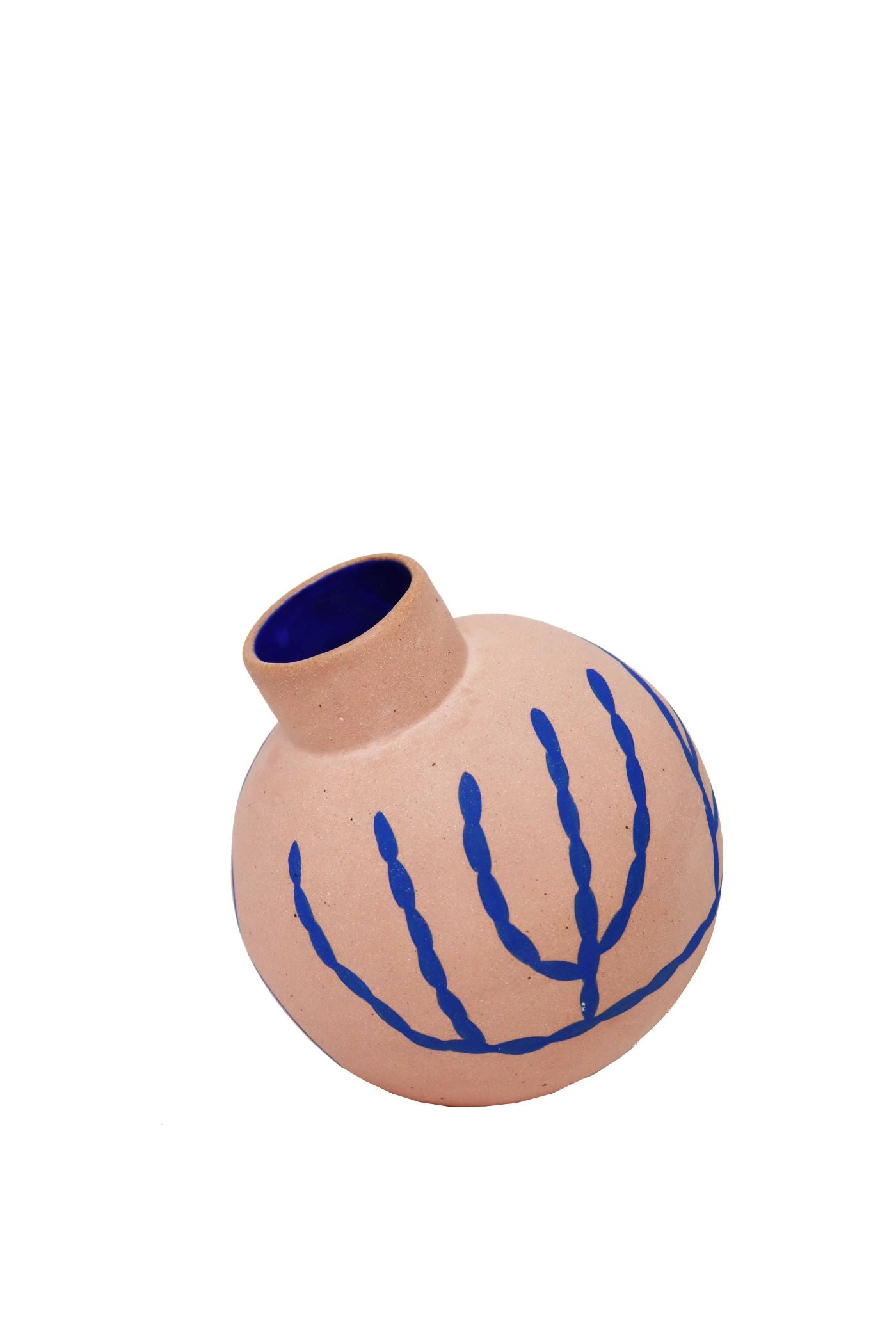 handmade pink and blue ceramic vase by Sophie Alda