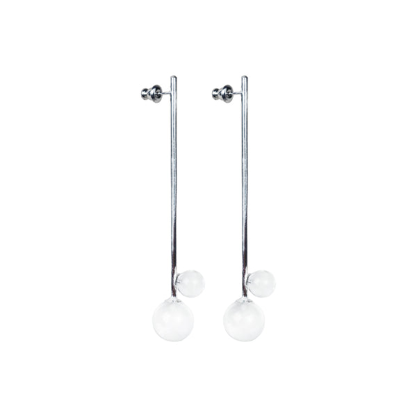 Handmade statement pendants in sterling silver  with 4 rock crystal spheres