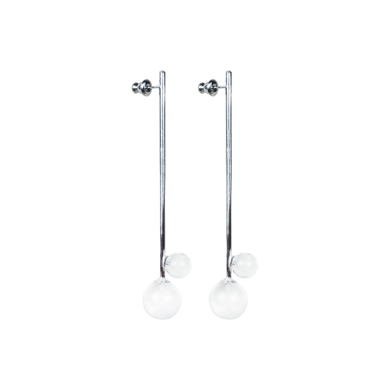 Handmade statement pendants in sterling silver  with 4 rock crystal spheres