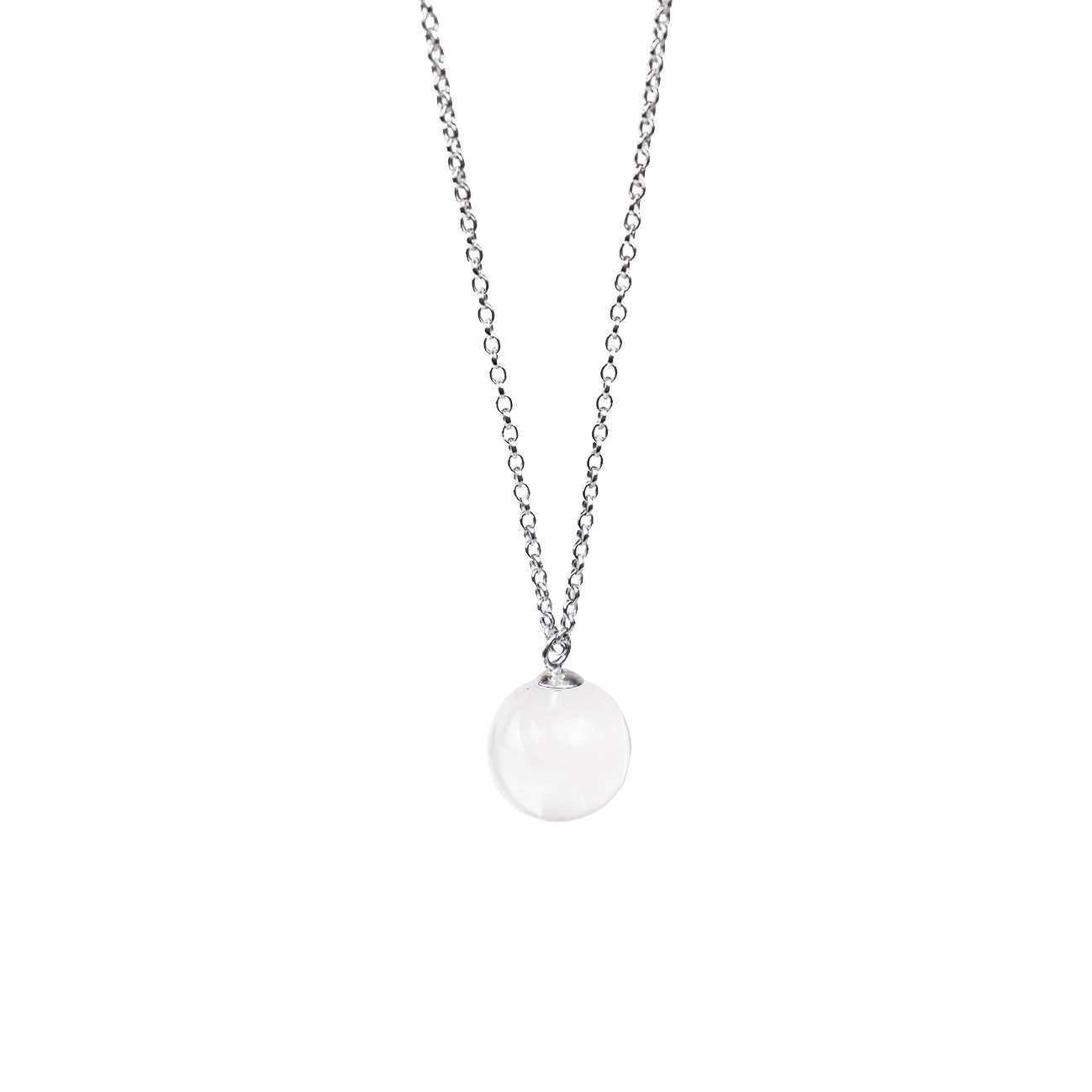 Sphere Sterling Silver Crystal Rock Statement necklace