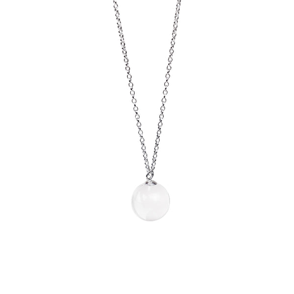 Sphere Sterling Silver Crystal Rock Statement necklace