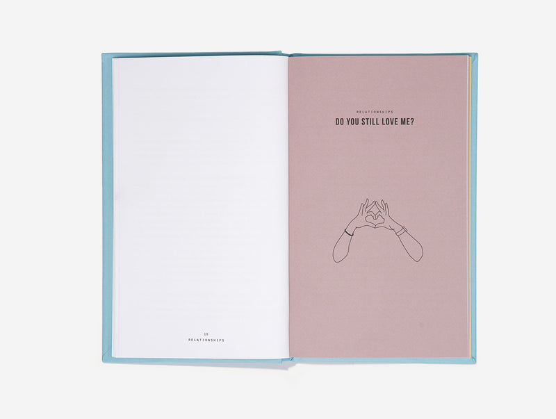 Light blue book by the school of life that helps how to find the right words. Available at cuemars.com