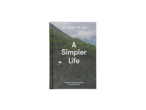 Book cover by The School of Life called A Simpler Life, available at cuemars.com