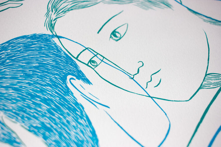 Stargazers by Tom Berry - Close up detail of two toned Screen Print