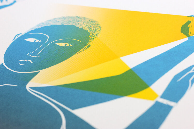 Close up details of Tom Berry limited edition screen print life admin signed and numbered