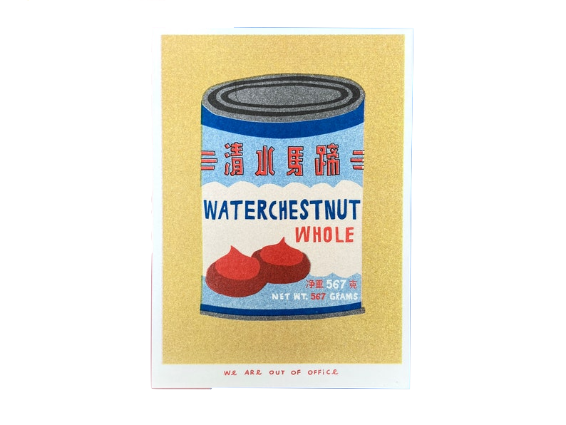 we-are-of-office-Can-of-water-chestnuts-Risograph-Print-cuemars