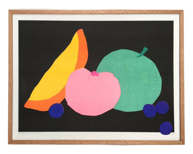 We are out office- fruity life still - risograph print