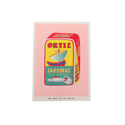 can of Ortiz sardinas risograph print by we are out of office, available at www.cuemars.com
